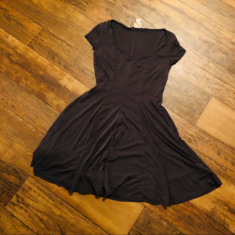 Charcoal knit fitted dress